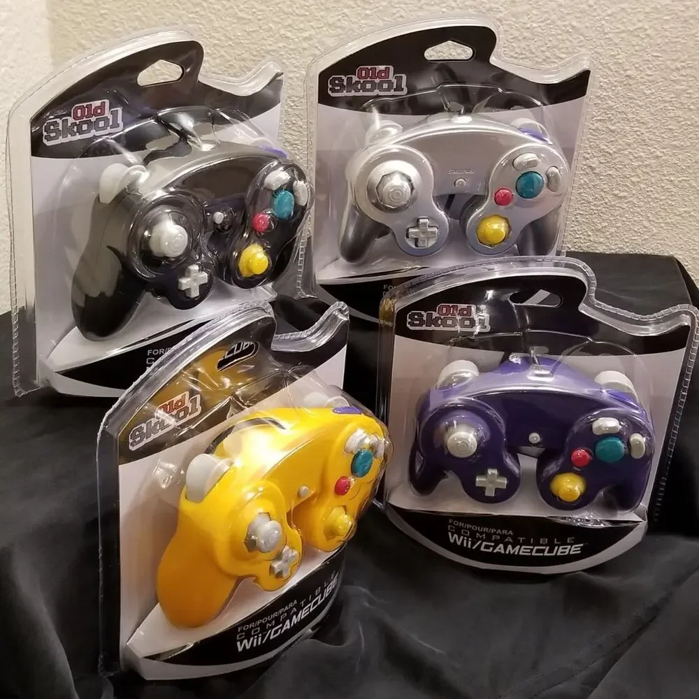 4 Gamecube Controllers - 4 Colors Bundle (NEW) - Orange Purple Black Silver